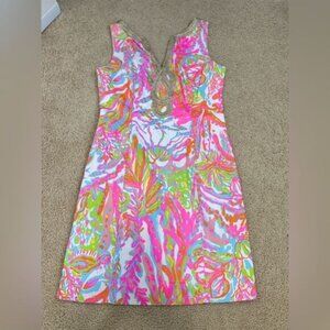Lilly Pulitzer Janice Scuba To Cuba Shift Dress Sz 4